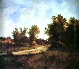 Sur La Route Vers Le Village by Leon Richet