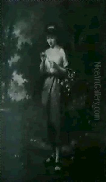 Genre Scene With A Young Girl In A Landscape - view 1