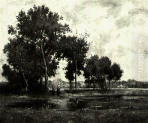A Sunlit Woodland Clearing by Leon Richet