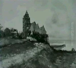 Kirche An Der Felskuste by Leon Richet