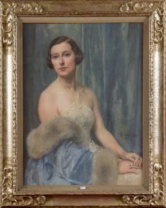 Portrait D'une Elegante Aux Perles