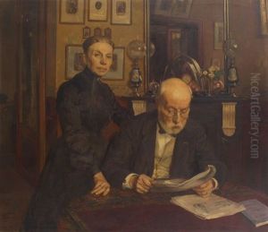 Les Parents D'hermann Richir Lisant Le Journal by Herman Richir