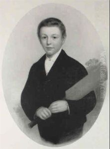 Portrait Of A Boy, Holding A Hat And Cane by Thomas Junior Richmond