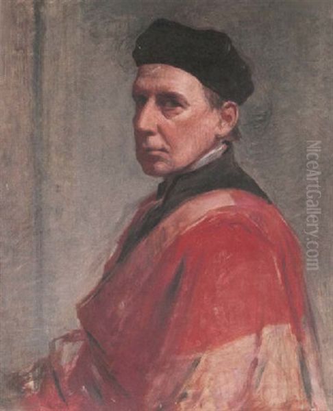 Self-portrait, Seated, Wearing Academic Robes - view 1