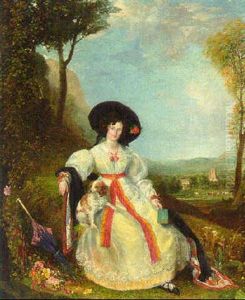 Portrait Of Miss Chalders, Seated In A Landscape by George Richmond