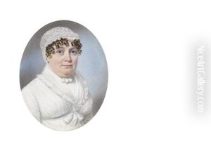 A Lady Called, Hannah Pemberton, Wearing White Dress With Frilled Lace Collar And Matching White Lace Bonnet