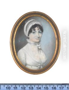 A Lady, Wearing White Dress, Lace Fill-in Tied At Her Neck With Ruff And White Turban A Lady, Wearing White Dress, Lace Fill-in Tied At Her Neck With Ruff And White Turban