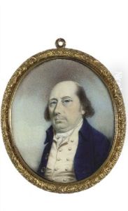 A Gentleman In Blue Coat And White Waistcoat, Sky Background