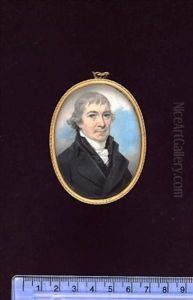 A Gentleman, Wearing Black Coat, Matching Waistcoat, Frilled White Chemise And Stock, His Hair Powdered by Thomas Richmond