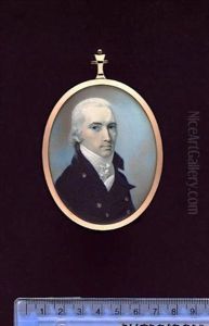 A Naval Officer, Wearing Blue Coat, The Buttons Stamped With Anchors, White Waistcoat, Frilled Chemise And Stock, His Hair Powdered by Thomas Richmond