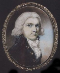 A Gentleman Wearing Dark Green Coat, White Waistcoat And Frilled Cravat, His Hair Powdered And Worn En Queue
