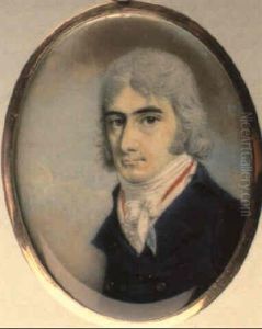 Portrait Of Gentleman In Blue Coat, White Waistcoat And Red Vest