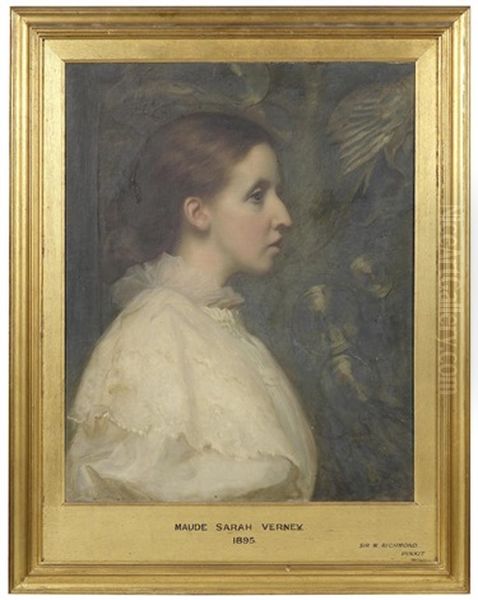 Portrait Of Maude Sarah Verney, Wife Of Frederick Verney Half Length, In Profile - view 1