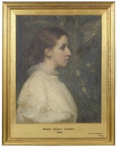 Portrait Of Maude Sarah Verney, Wife Of Frederick Verney by Sir William Blake Richmond