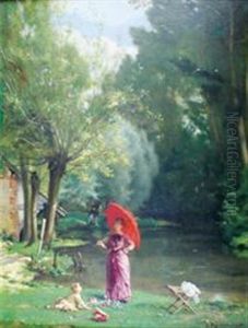 L'ombrelle Rouge by Jules Richomme