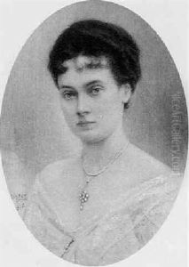 Bildnis Einer Grafin Stollberg In Weisem Decolltierten Kleid by Albert Richter