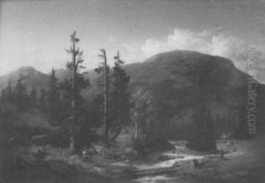 Mittelgebirgslandschaft Mit Bachlauf by Albert (Adolf) Richter