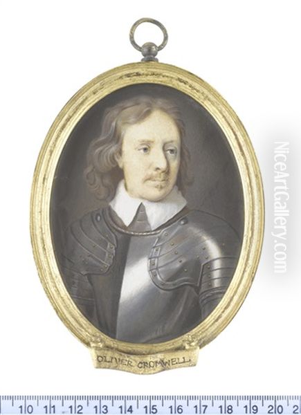 Oliver Cromwell (1599-1658), Lord Protector Of England (1653-1658), Wearing Suit Of Armour And White Collar, His Natural Hair Worn To His Shoulders - view 1