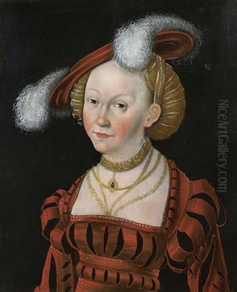 Bildnis Einer Junge Dame Mit Federhut - view 1