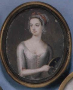 Portrait Of Molly Lepel Holding A Mask In Her Right Hand by Christian Richter