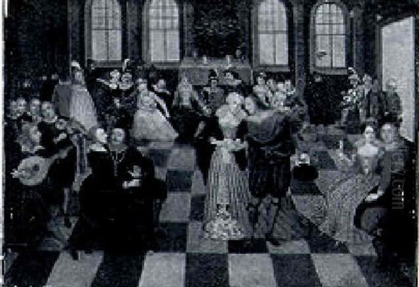 An Elegant Company Gathered In A Ballroom - view 1
