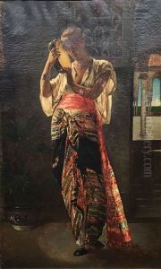 Woman Dancing by Edouard Frederic Wilhelm Richter