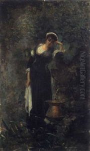 Jeune Femme Au Puits by Edouard Frederic Wilhelm Richter