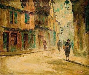 Rue Animee by Columbano Bordalo Pinheiro