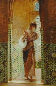 An Arab Woman By The Doorway