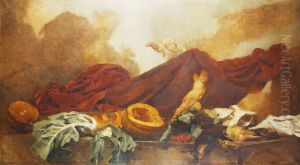 Apoteose Das Frutas - Triptico Para A Sala Restaurante De O Leao D'ouro by Columbano Bordalo Pinheiro
