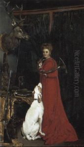 Standing In The Huntsman's Rooms by Edouard Frederic Wilhelm Richter