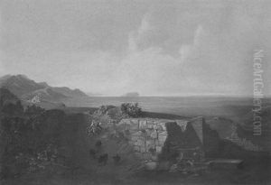 Weite Sudliche Landschaft Im Abendrot by Emil Theodor Richter