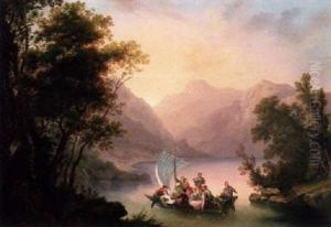 Merry-makers Boating On A Lake by Emil Theodor Richter
