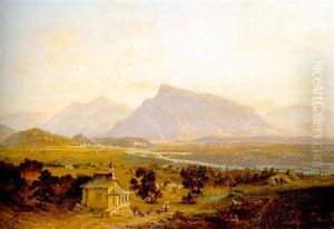 Salzburg With The Untersburg In The Distance by Emil Theodor Richter