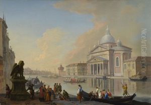 Venice, A Capriccio View Of The Grand Canal Towards The Punta Della Dogana