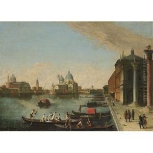 Venice, A View Of The Bacino Di San Marco With Santa Maria Della Salute Beyond