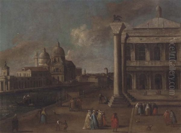 The Piazzetta, Venice, Looking Towards The Libreria And The Entrance To The Grand Canal, With The Dogana And Santa Maria Della Salute - view 1