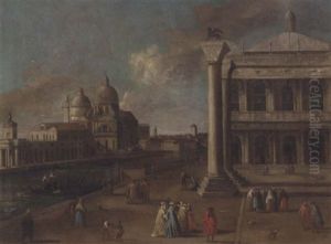 The Piazzetta, Venice, Looking Towards The Libreria And The Entrance To The Grand Canal, With The Dogana And Santa Maria Della Salute