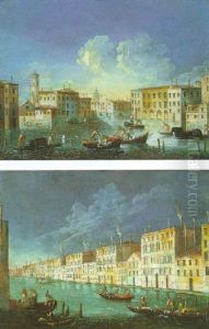 Vue Du Grand Canal Entre La Ca'rezzonico Et Le Palais Balbi Vue Du Grand Canal Entre La Ca'rezzonico Et Le Palais Balbi