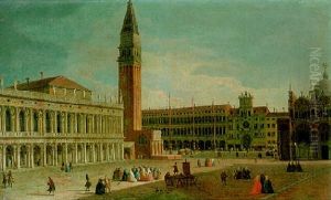 The Piazzetta, Venice, With The Libreria, Campanile And The Basilica Di San Marco