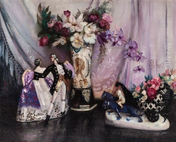 Still Life With Flowers And Figurines - view 1