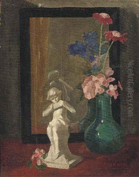 A China Figurine And Flowers On A Table - view 1