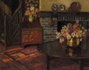 Cottage Interior, Blewbury, Berkshire by Herbert Davis Richter