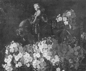Still Life Of Phlox With Porcelain Figures