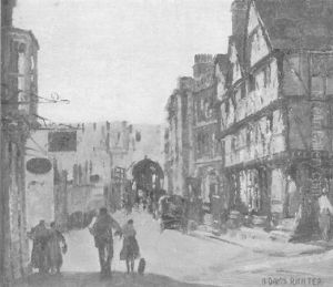 A Street Scene With Figures A Street Scene With Figures