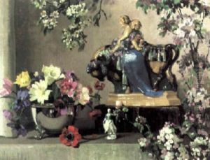 Still Life With Flowers And China Figures
