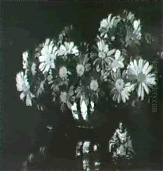Asters And An Oriental Figure - view 1