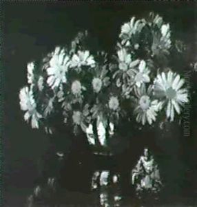 Asters And An Oriental Figure by Herbert Davis Richter