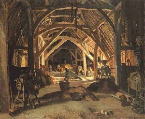 Barn Interior, Berkshire by Herbert Davis Richter