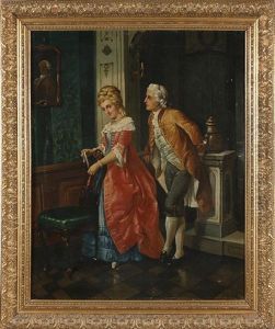 Historical Interiors With Couple by Hermann Richter